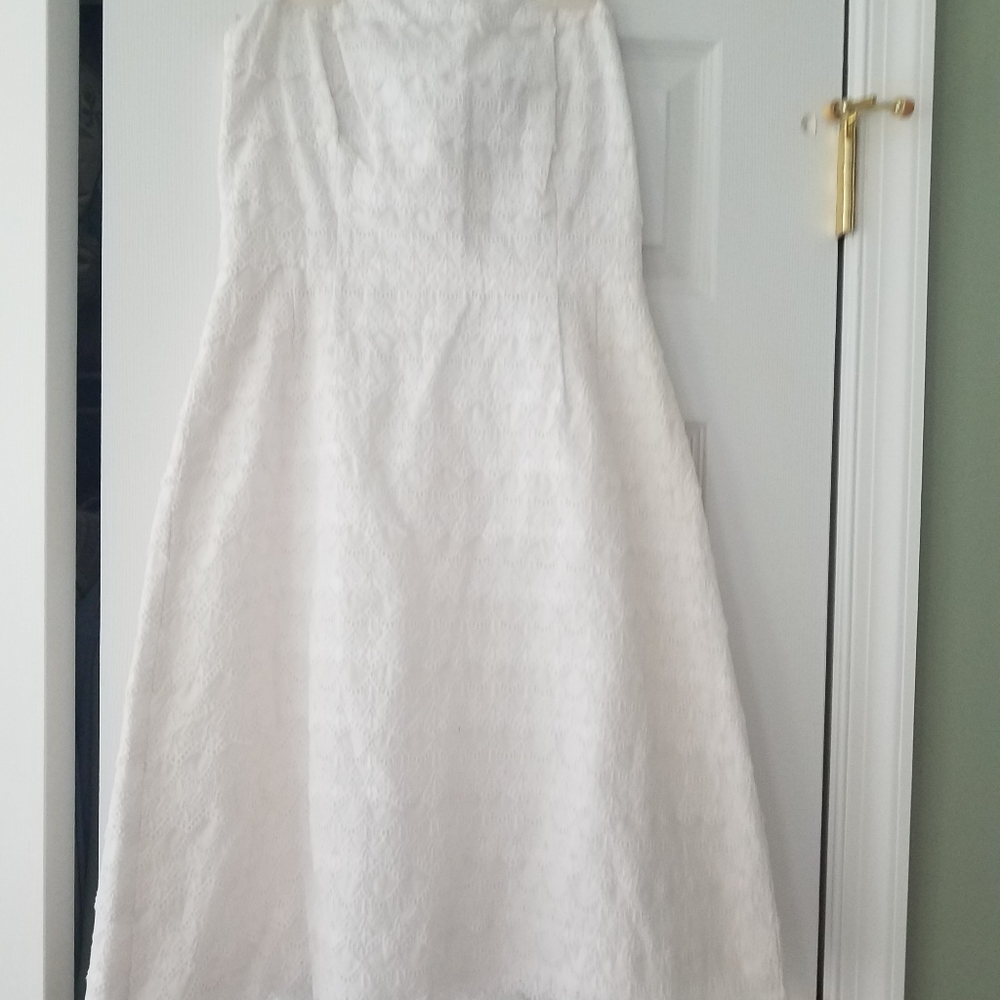 Strapless white eyelet  dress by Lilly Pulitzer